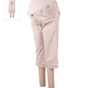Old Navy Maternity Low Waist Cropped Khaki Pants Women's Size 8 Adjustable Waist